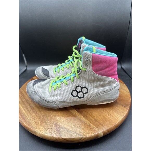 Rudis Wrestling Shoes Men’s 5 Grey Pink Blue Women's Size 6.5 CLT-0016-ML-8 - Picture 1 of 8